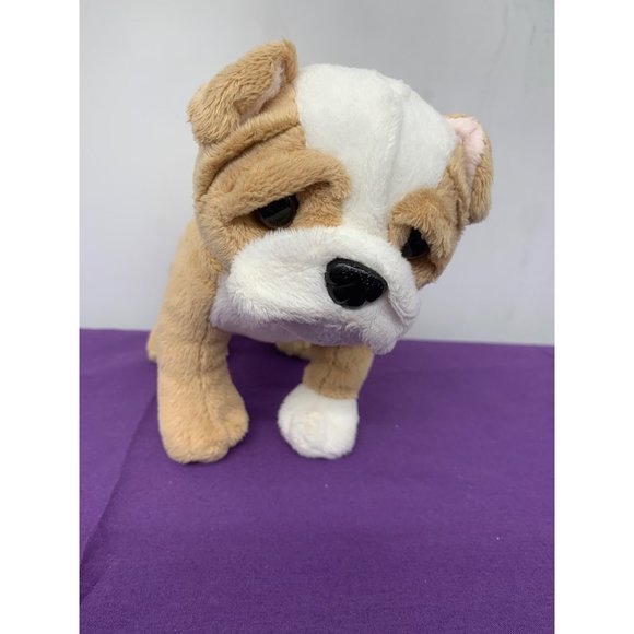 Our Generation Bulldog Cream White 7 Inch Plush Stuffed Animal with Plastic Eyes - Picture 1 of 11